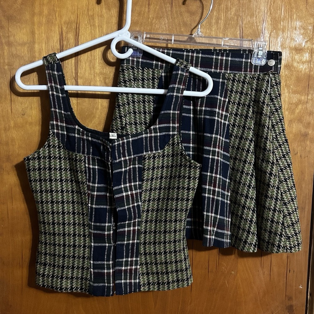 Warp and Weft Corset And Mini‎ Skirt Wool  Sz Small handmade artisan Sample RARE
